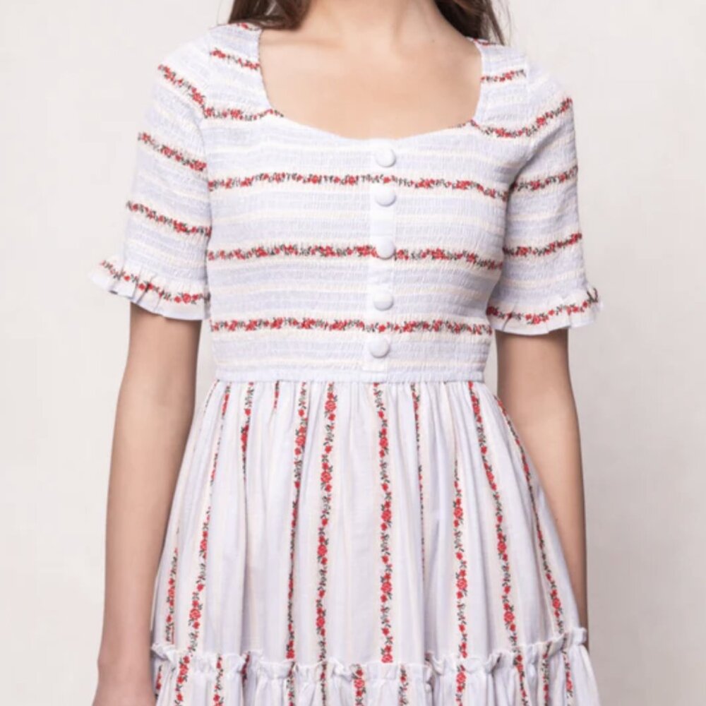 Ivy City Co - Beatrice Dress in Floral Stripe  - M Perfect For Easter! - Picture 2 of 9